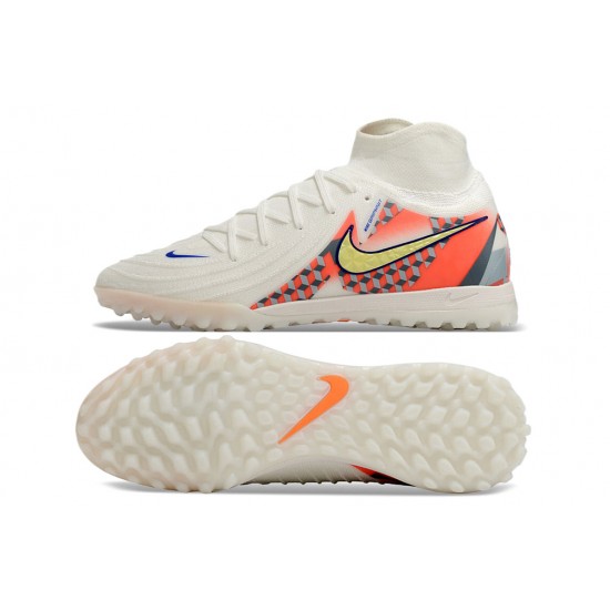Comprar  Nike Phantom Luna Elite TF High top Blanco Amarillo Hombre Zapatos De Futbol