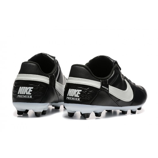 Explorar  Nike The Premier III FG Negro y Blanco Hombre Zapatos De Futbol