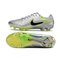 Nike Tiempo Legend 10 Elite FG Plata Hombre Zapatos De Futbol