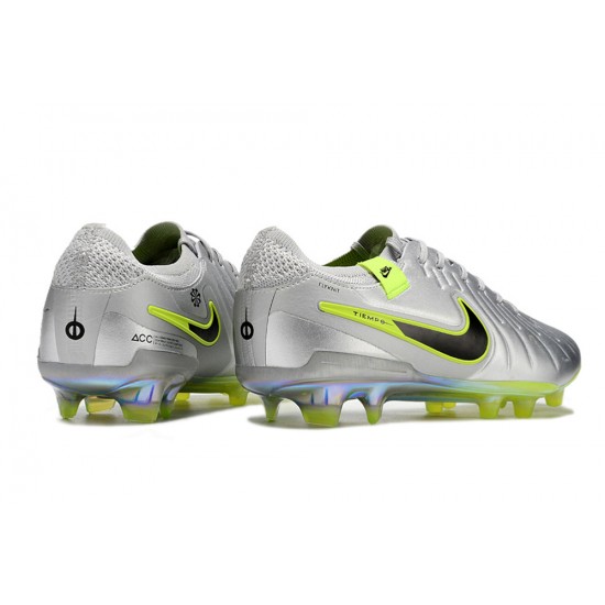 Tienda  Nike Tiempo Legend 10 Elite FG Plata Hombre Zapatos De Futbol