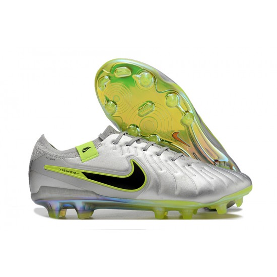 Tienda  Nike Tiempo Legend 10 Elite FG Plata Hombre Zapatos De Futbol