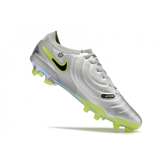 Tienda  Nike Tiempo Legend 10 Elite FG Plata Hombre Zapatos De Futbol