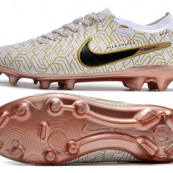 Hombre/Mujer Nike Tiempo Legend 10 Elite FG Oro Blanco Zapatos De Futbol