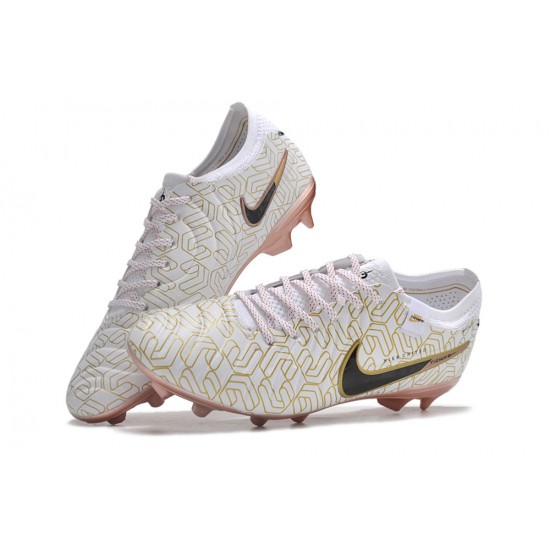Mejor calidad  Hombre/Mujer Nike Tiempo Legend 10 Elite FG Oro Blanco Zapatos De Futbol