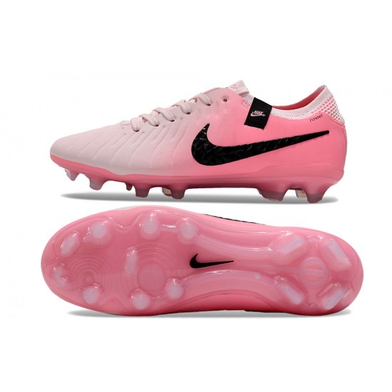 Tienda  Hombre/Mujer Nike Tiempo Legend 10 Elite FG Rosa y Blanco Zapatos De Futbol