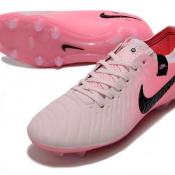 Hombre/Mujer Nike Tiempo Legend 10 Elite FG Rosa y Blanco Zapatos De Futbol