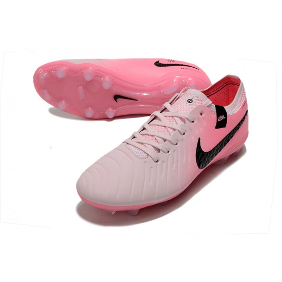 Tienda  Hombre/Mujer Nike Tiempo Legend 10 Elite FG Rosa y Blanco Zapatos De Futbol