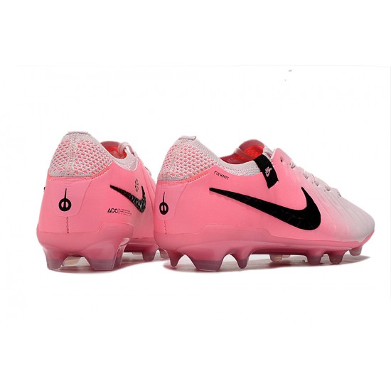 Tienda  Hombre/Mujer Nike Tiempo Legend 10 Elite FG Rosa y Blanco Zapatos De Futbol