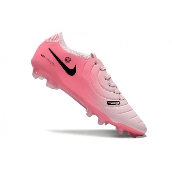 Tienda  Hombre/Mujer Nike Tiempo Legend 10 Elite FG Rosa y Blanco Zapatos De Futbol