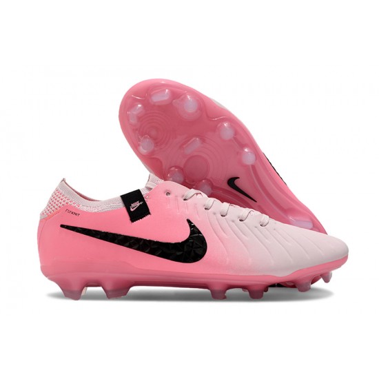 Tienda  Hombre/Mujer Nike Tiempo Legend 10 Elite FG Rosa y Blanco Zapatos De Futbol