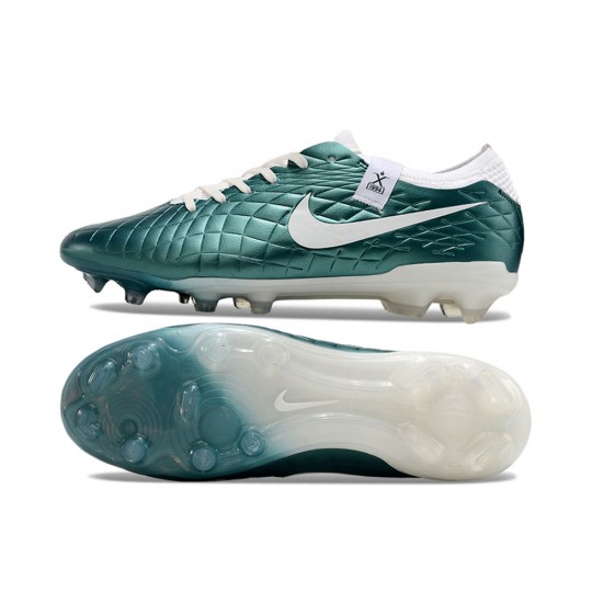 Explorar  Hombre/Mujer Nike Tiempo Legend 10 Elite FG Teal Blanco Zapatos De Futbol