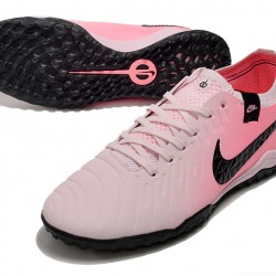 Hombre/Mujer Nike Tiempo Legend 10 Elite TF Rosa Negro Zapatos De Futbol