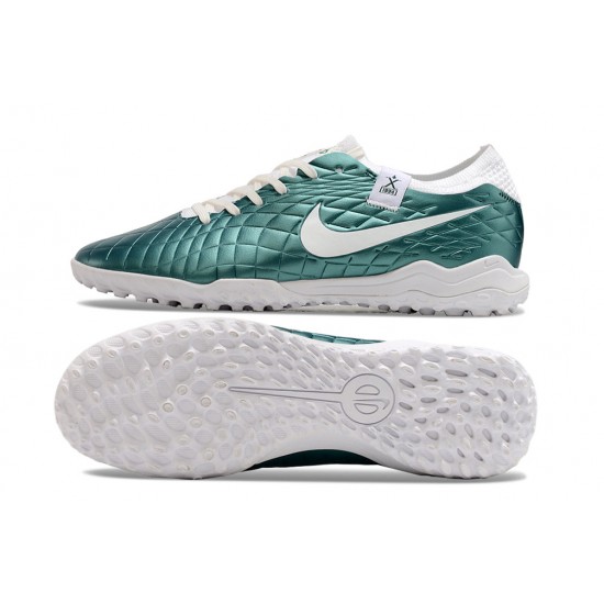 Tienda  Hombre/Mujer Nike Tiempo Legend 10 Elite TF Teal Blanco Zapatos De Futbol