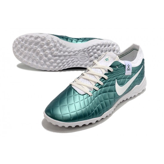 Tienda  Hombre/Mujer Nike Tiempo Legend 10 Elite TF Teal Blanco Zapatos De Futbol