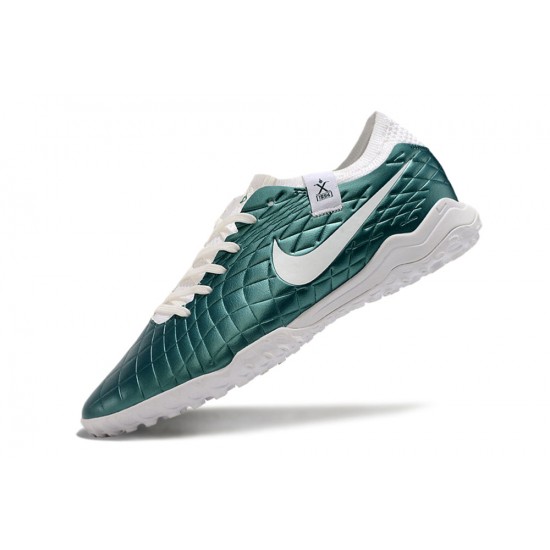 Tienda  Hombre/Mujer Nike Tiempo Legend 10 Elite TF Teal Blanco Zapatos De Futbol