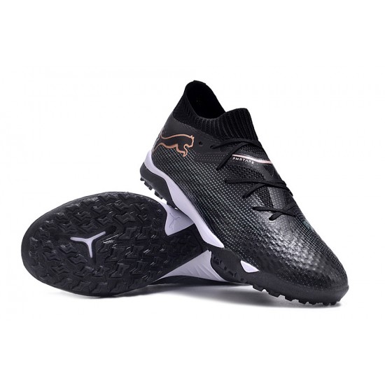 Alta calidad Puma Future 7 Ultimate TF Negro Blanco Hombre Zapatos De Futbol
