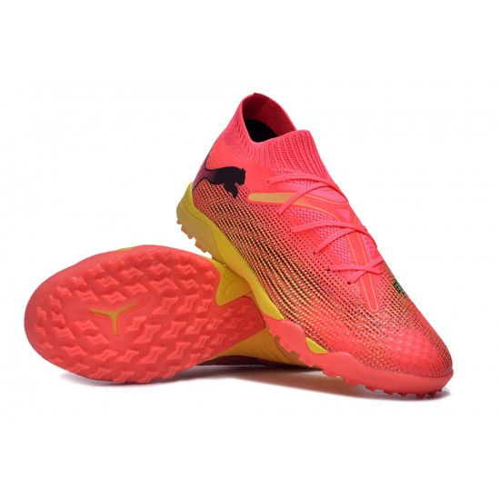 Mejor calidad  Puma Future 7 Ultimate TF Rosa Negro Hombre Zapatos De Futbol
