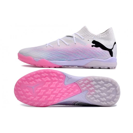 Calidad superior  Puma Future 7 Ultimate TF Blanco Rosa Hombre Zapatos De Futbol