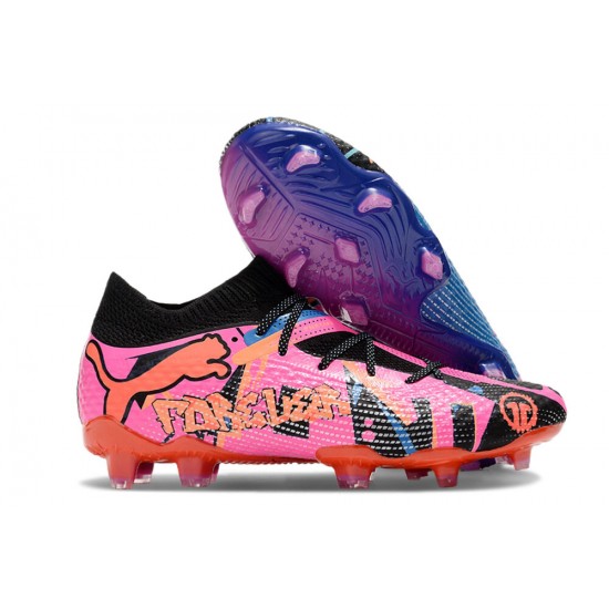 Mejor calidad  Puma Future FG Hombre Rosa Azul Zapatos De Futbol