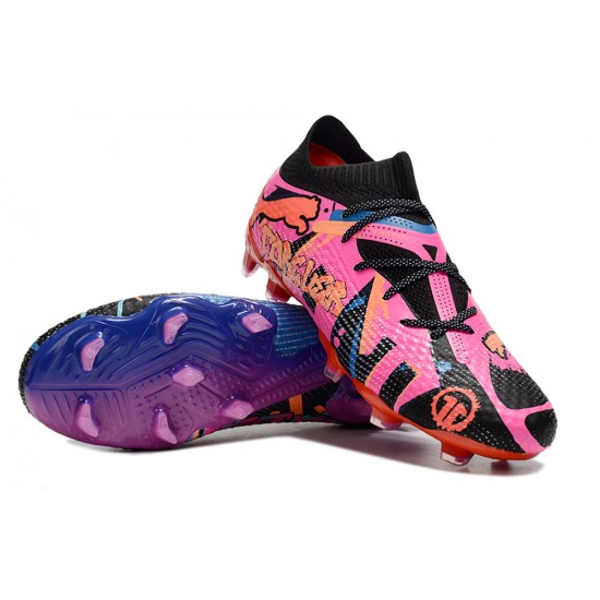 Mejor calidad  Puma Future FG Hombre Rosa Azul Zapatos De Futbol