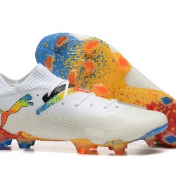 Puma Future FG Blanco Naranja Hombre Zapatos De Futbol