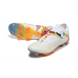 Puma Future FG Blanco Naranja Hombre Zapatos De Futbol