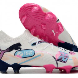 Puma Future FG Blanco y Rosa Hombre Zapatos De Futbol