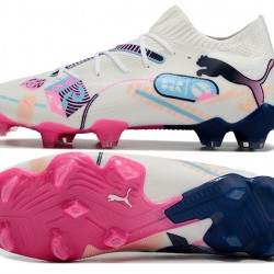Puma Future FG Blanco y Rosa Hombre Zapatos De Futbol