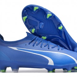 Puma Ultra Ultimate FG Azul Blanco Hombre Zapatos De Futbol