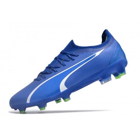 Explorar  Puma Ultra Ultimate FG Azul Blanco Hombre Zapatos De Futbol