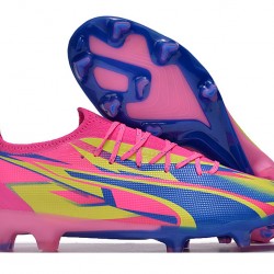 Puma Ultra Ultimate FG Hombre Rosa Azul Zapatos De Futbol