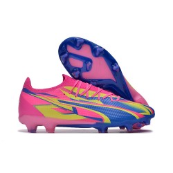 Puma Ultra Ultimate FG Hombre Rosa Azul Zapatos De Futbol