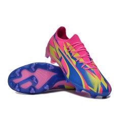 Puma Ultra Ultimate FG Hombre Rosa Azul Zapatos De Futbol