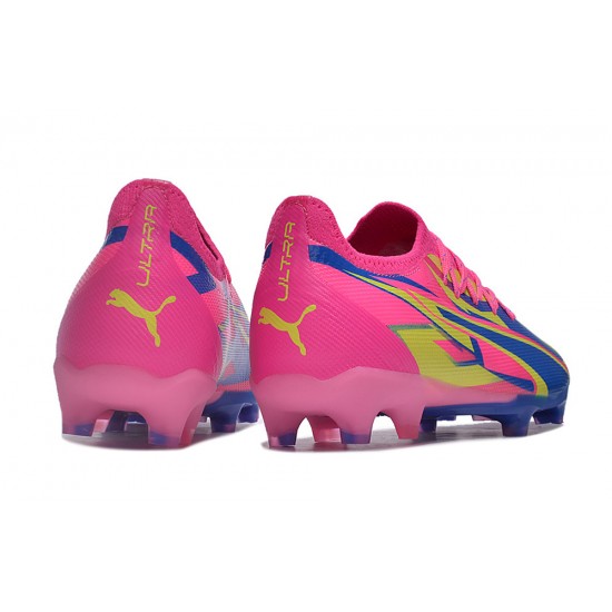Calidad superior  Puma Ultra Ultimate FG Hombre Rosa Azul Zapatos De Futbol