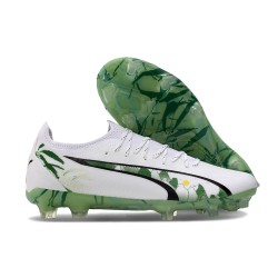 Puma Ultra Ultimate FG Hombre Blanco y Verde Zapatos De Futbol