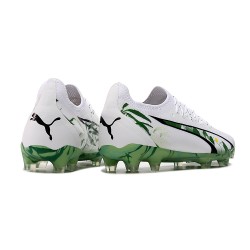 Puma Ultra Ultimate FG Hombre Blanco y Verde Zapatos De Futbol