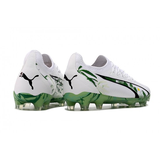 Comprar  Puma Ultra Ultimate FG Hombre Blanco y Verde Zapatos De Futbol