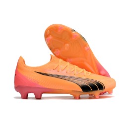 Puma Ultra Ultimate FG Naranja Negro Hombre Zapatos De Futbol