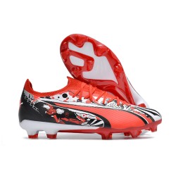 Puma Ultra Ultimate FG Rojo Negro Hombre Zapatos De Futbol