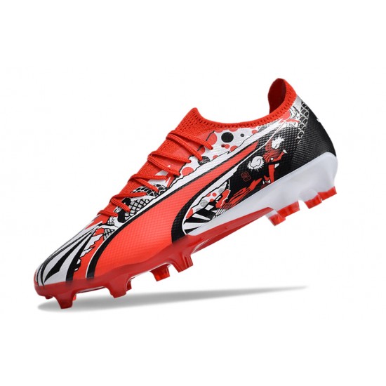 Tienda  Puma Ultra Ultimate FG Rojo Negro Hombre Zapatos De Futbol