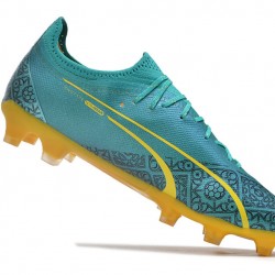 Puma Ultra Ultimate FG Teal Amarillo Hombre Zapatos De Futbol
