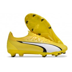 Puma Ultra Ultimate FG Amarillo Blanco Hombre Zapatos De Futbol