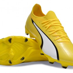 Puma Ultra Ultimate FG Amarillo Blanco Hombre Zapatos De Futbol