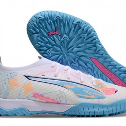 Puma Ultra Ultimate TF Blanco Azul Hombre Zapatos De Futbol