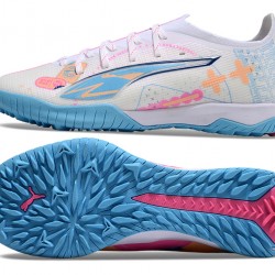 Puma Ultra Ultimate TF Blanco Azul Hombre Zapatos De Futbol