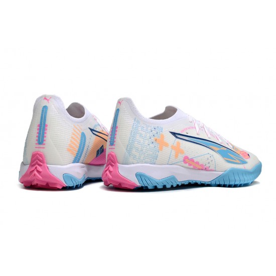 Alta calidad Puma Ultra Ultimate TF Blanco Azul Hombre Zapatos De Futbol