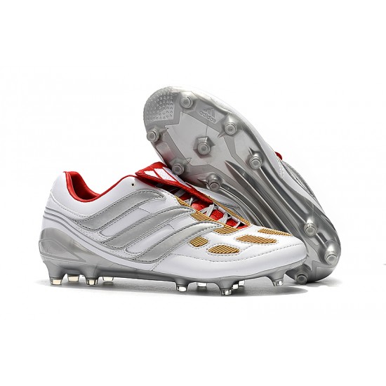 Explorar  Botas de fútbol Adidas Predator Precision FG X Beckham Blanco Plata